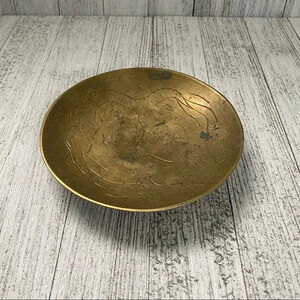 Brass Dragon Trinket Bowl / Brass Chinese Dragon Trinket Dish